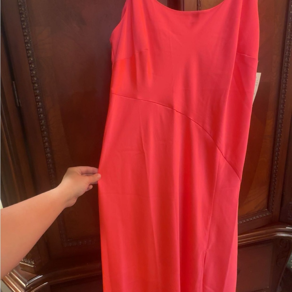 a new day Vibrant Coral Midi Dress